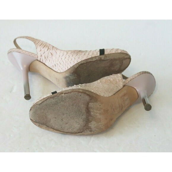George Mang Jane Sling Back Heels Pink Python Italy Shoes w/Box Sz 36.5 US 6 - Picture 9 of 11